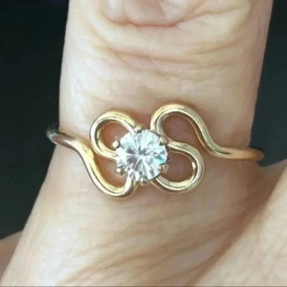 SIZE 6.5 14k Gold Filled Austrian Crystal Wedding Ring NWT